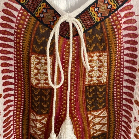 Band of Gypsies pink and mustard patterned boho Dress - Picture 4 of 5